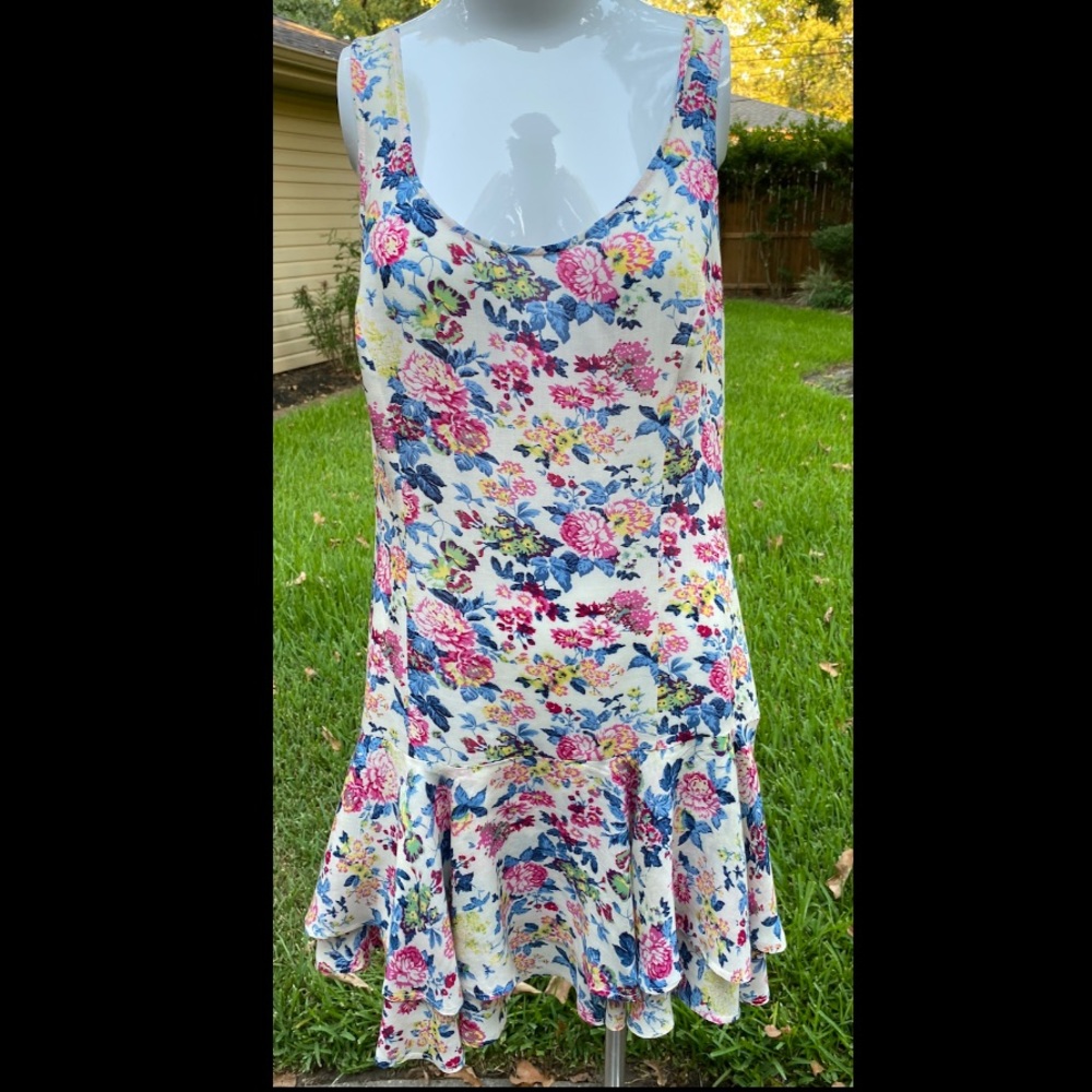 NWT Free People 100% Rayon Floral Sleeveless Zipper on the Back Sundress